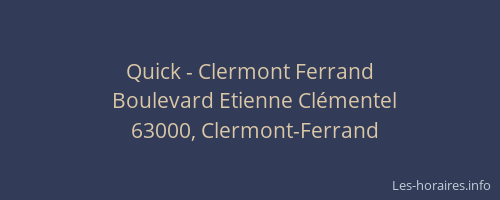 Quick - Clermont Ferrand