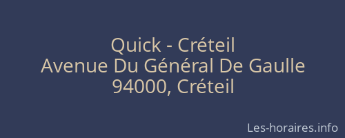 Quick - Créteil