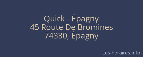 Quick - Épagny