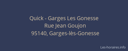 Quick - Garges Les Gonesse
