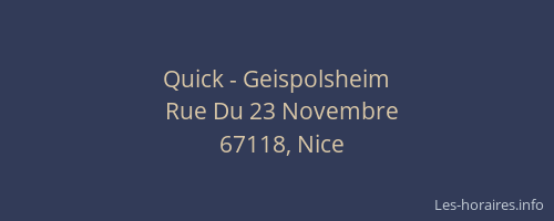 Quick - Geispolsheim