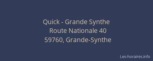 Quick - Grande Synthe