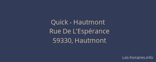 Quick - Hautmont