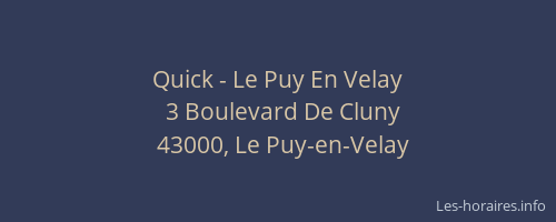 Quick - Le Puy En Velay