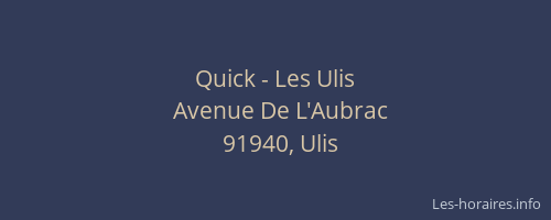 Quick - Les Ulis