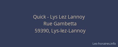 Quick - Lys Lez Lannoy