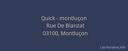 Quick - montluçon