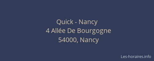 Quick - Nancy