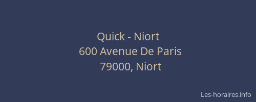 Quick - Niort