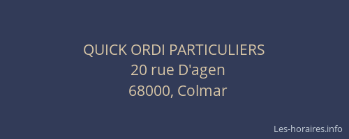 QUICK ORDI PARTICULIERS
