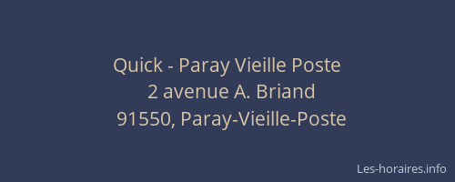 Quick - Paray Vieille Poste