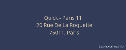 Quick - Paris 11