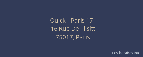 Quick - Paris 17