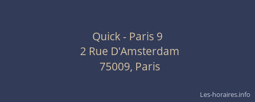 Quick - Paris 9