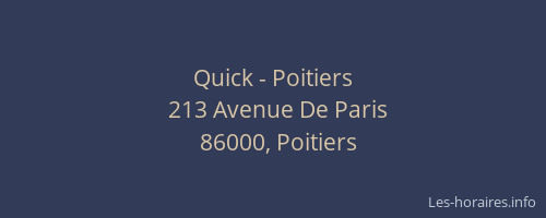 Quick - Poitiers