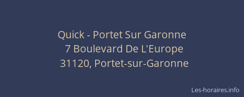 Quick - Portet Sur Garonne