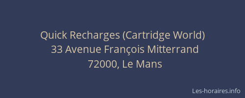 Quick Recharges (Cartridge World)