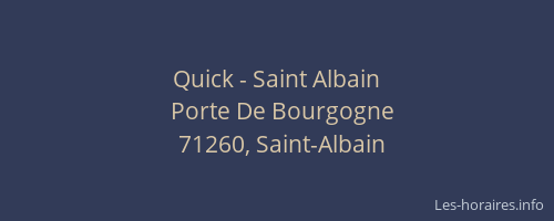 Quick - Saint Albain