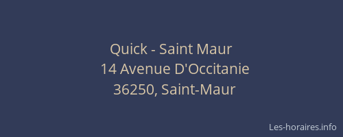 Quick - Saint Maur