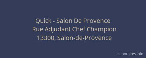 Quick - Salon De Provence