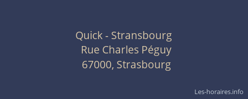 Quick - Stransbourg