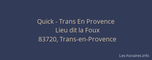 Quick - Trans En Provence