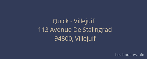 Quick - Villejuif