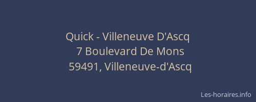 Quick - Villeneuve D'Ascq