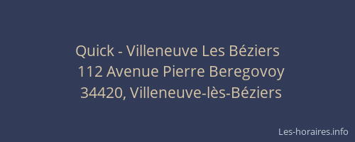 Quick - Villeneuve Les Béziers
