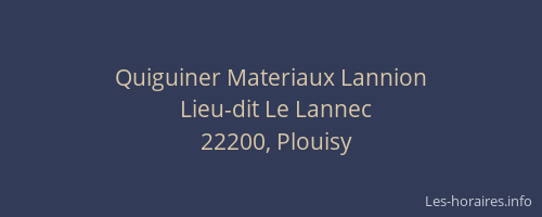 Quiguiner Materiaux Lannion