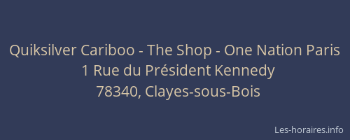 Quiksilver Cariboo - The Shop - One Nation Paris