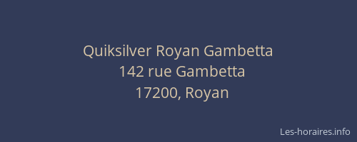 Quiksilver Royan Gambetta