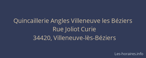 Quincaillerie Angles Villeneuve les Béziers