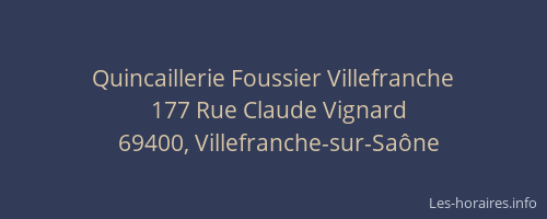 Quincaillerie Foussier Villefranche