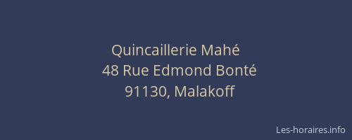 Quincaillerie Mahé