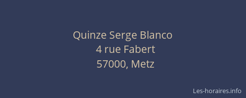 Quinze Serge Blanco