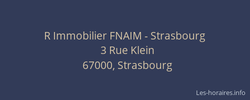 R Immobilier FNAIM - Strasbourg