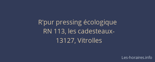 R'pur pressing écologique