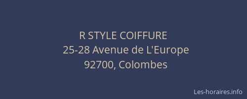 R STYLE COIFFURE