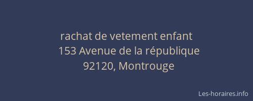 rachat de vetement enfant