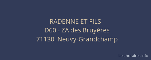 RADENNE ET FILS