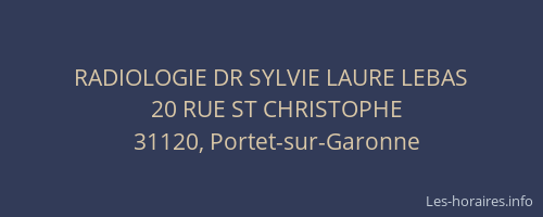 RADIOLOGIE DR SYLVIE LAURE LEBAS