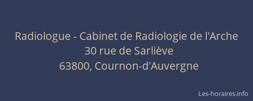 Radiologue - Cabinet de Radiologie de l'Arche