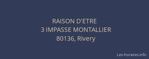 RAISON D'ETRE