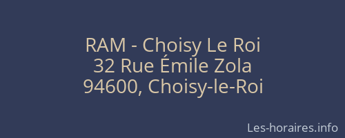 RAM - Choisy Le Roi
