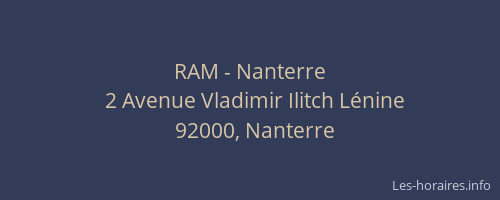 RAM - Nanterre