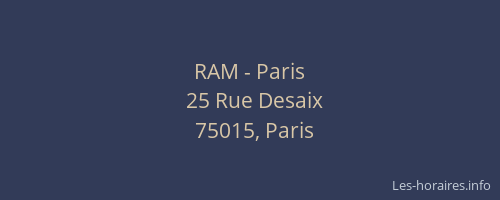 RAM - Paris