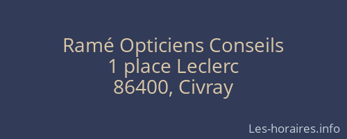 Ramé Opticiens Conseils