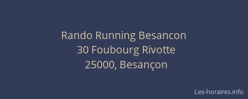 Rando Running Besancon