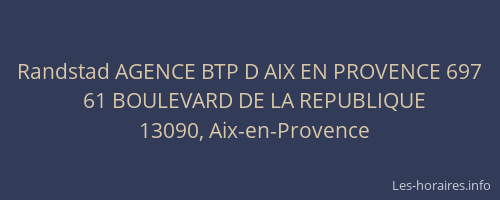 Randstad AGENCE BTP D AIX EN PROVENCE 697